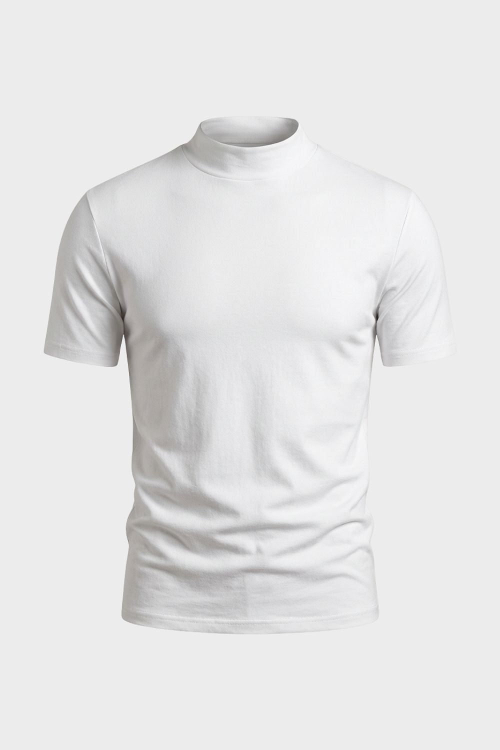 Herren Mock-Neck Tee – Fitted – Material-Detail
