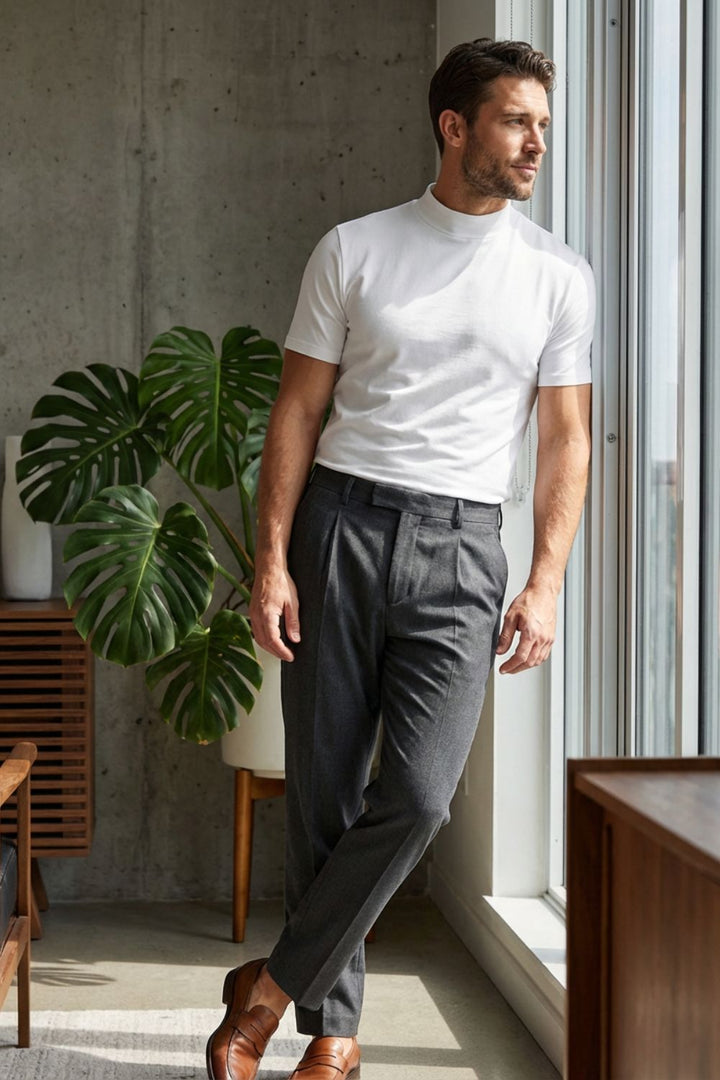Herren Mock-Neck Tee – Fitted – Farb-Übersicht