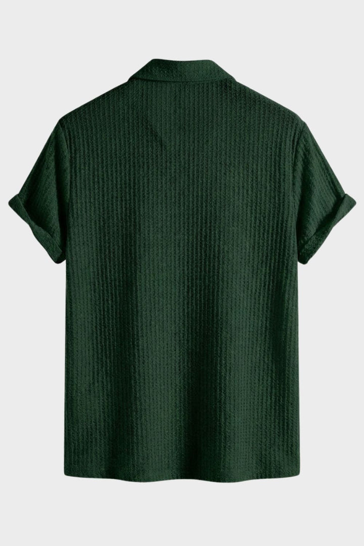 Herren Ribbed Polo – Kurzarm – Detail-Ansicht