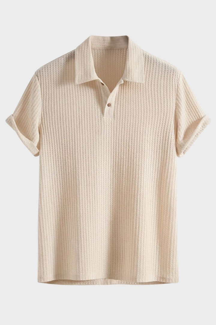 Herren Ribbed Polo – Kurzarm – Lifestyle-Look