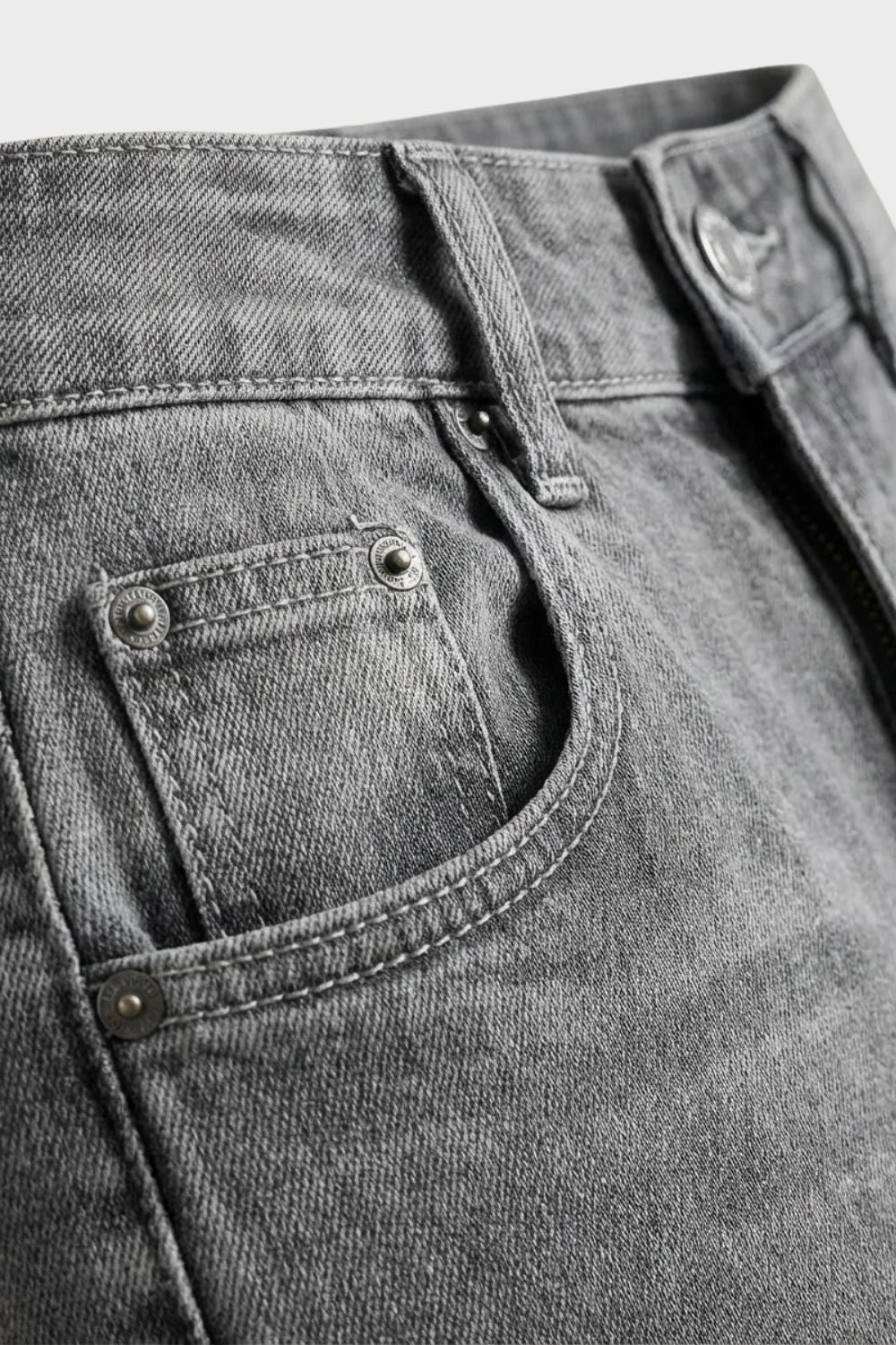 Herren Straight Jeans – Washed – Profil-Ansicht