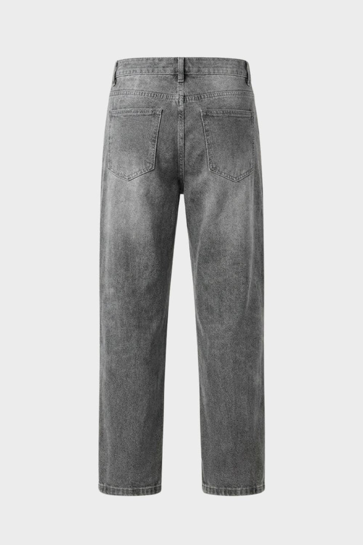Herren Straight Jeans – Washed – Detail-Ansicht