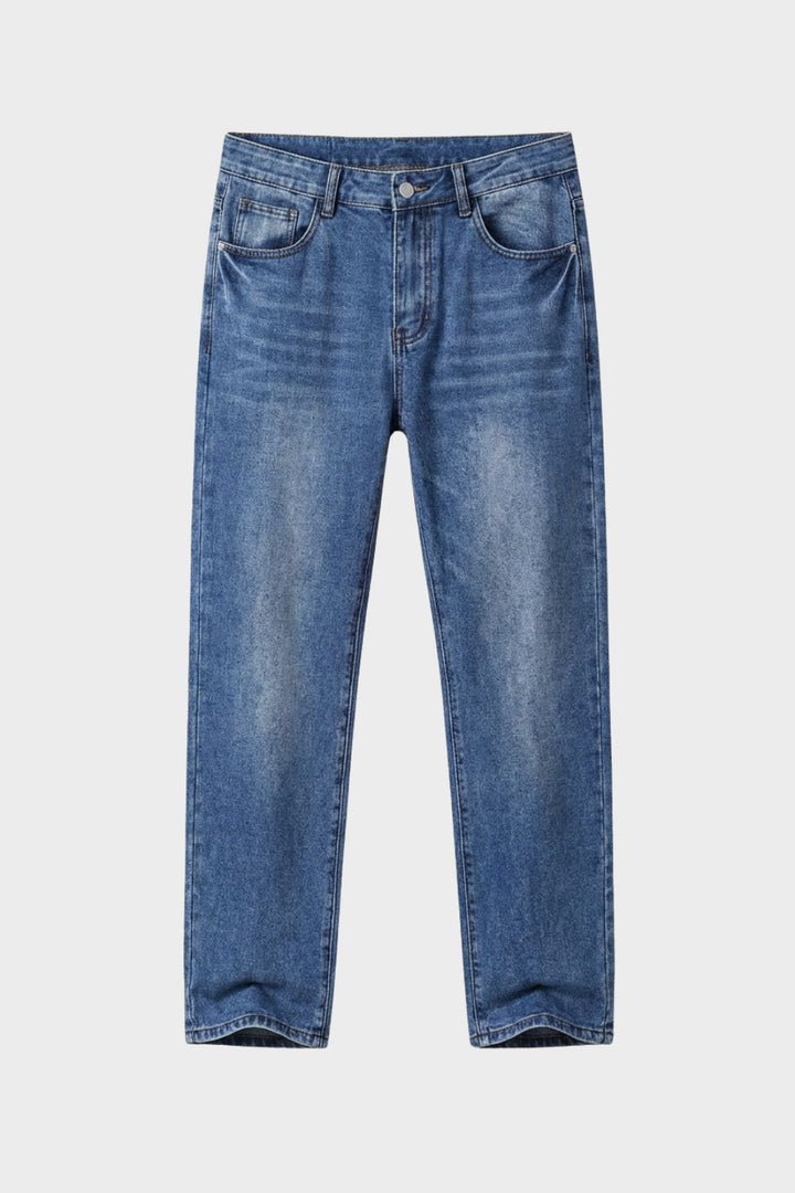 Herren Straight Jeans – Washed – Rückansicht