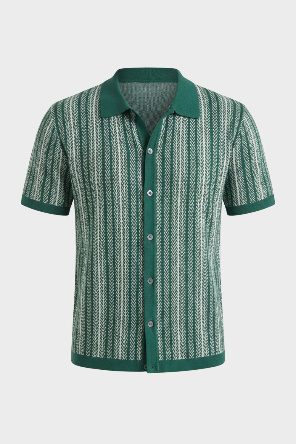 Herren Strick Polo – Jacquard – Material-Detail