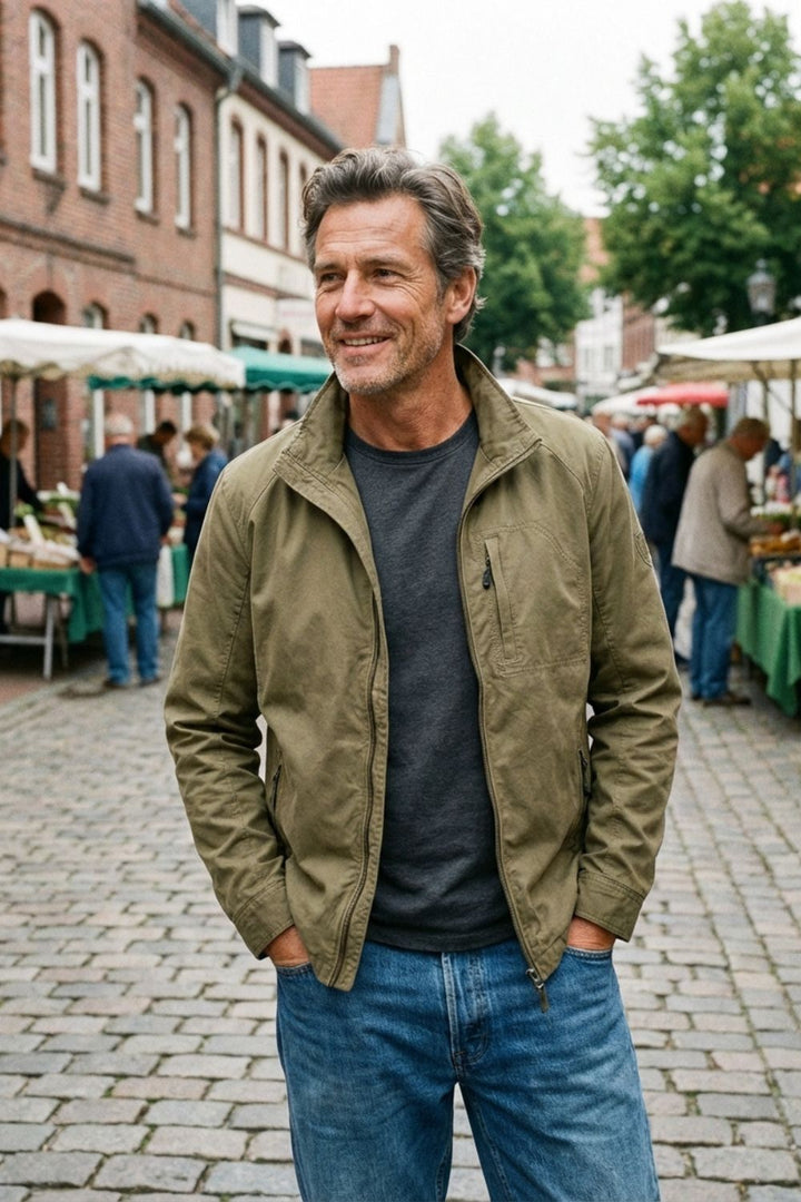 Jacke Herren mit Reißverschluss und Stehkragen