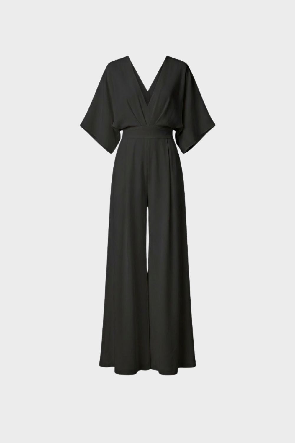 Jumpsuit Damen Lang mit V-Ausschnitt und weitem Bein
