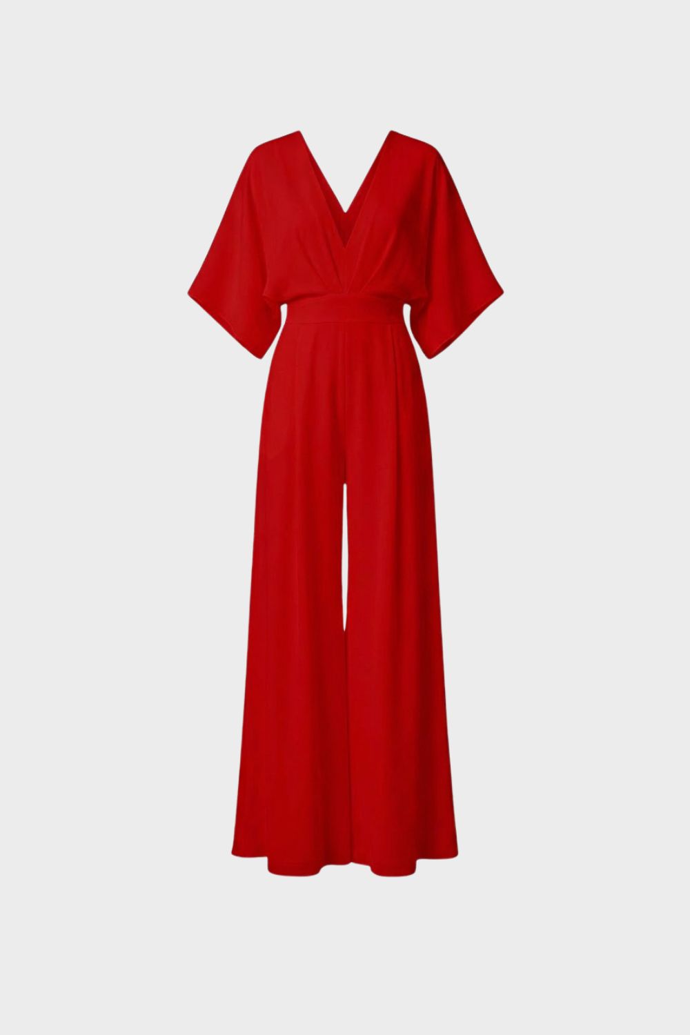 Jumpsuit Damen Lang mit V-Ausschnitt und weitem Bein