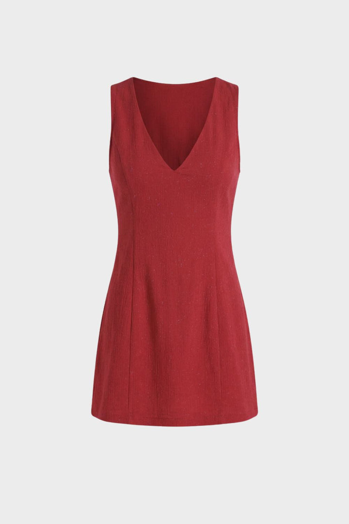 Kleid Damen A Linien Kleid mit V Ausschnitt