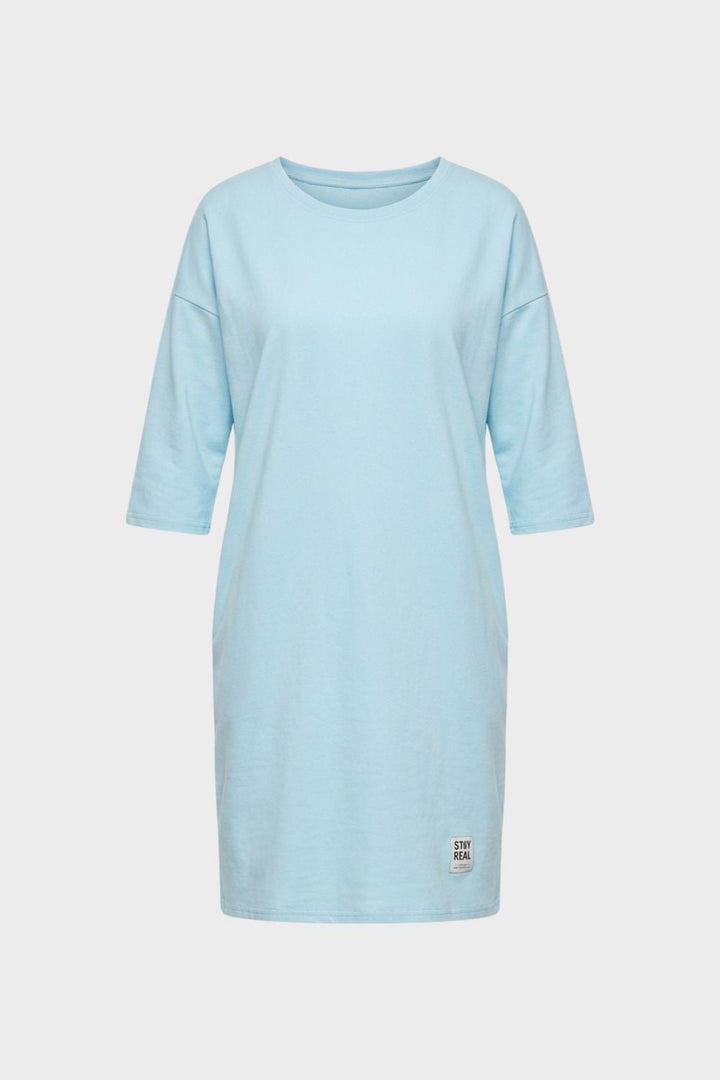 Kleid Damen Jerseykleid mit Rundhals und 3 4 Arm