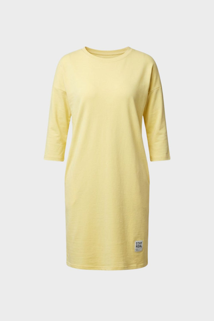 Kleid Damen Jerseykleid mit Rundhals und 3 4 Arm