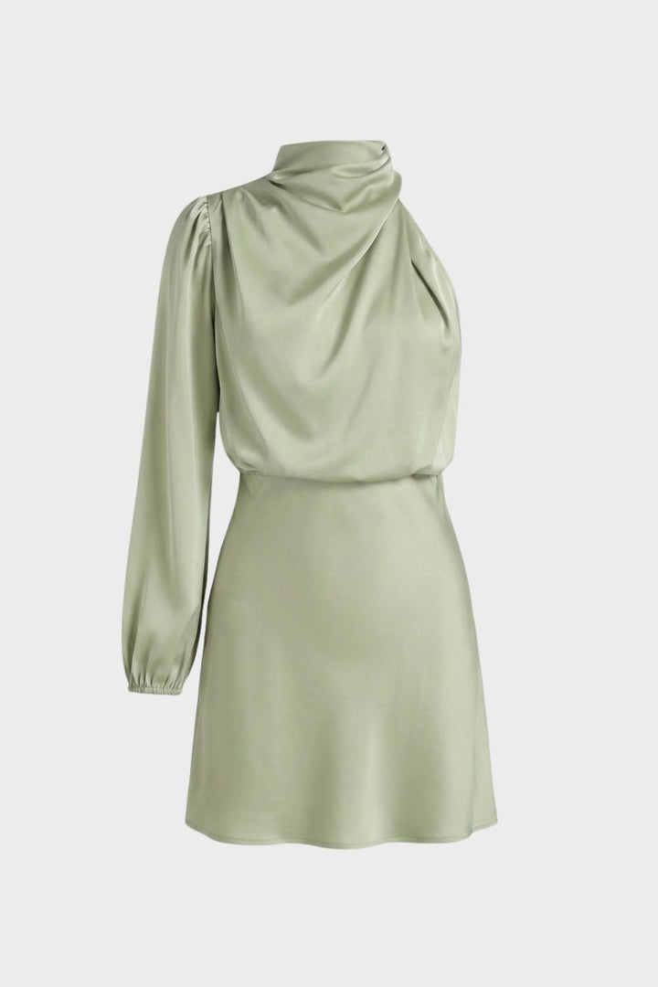 Kleid Damen Langarm mit Stehkragen