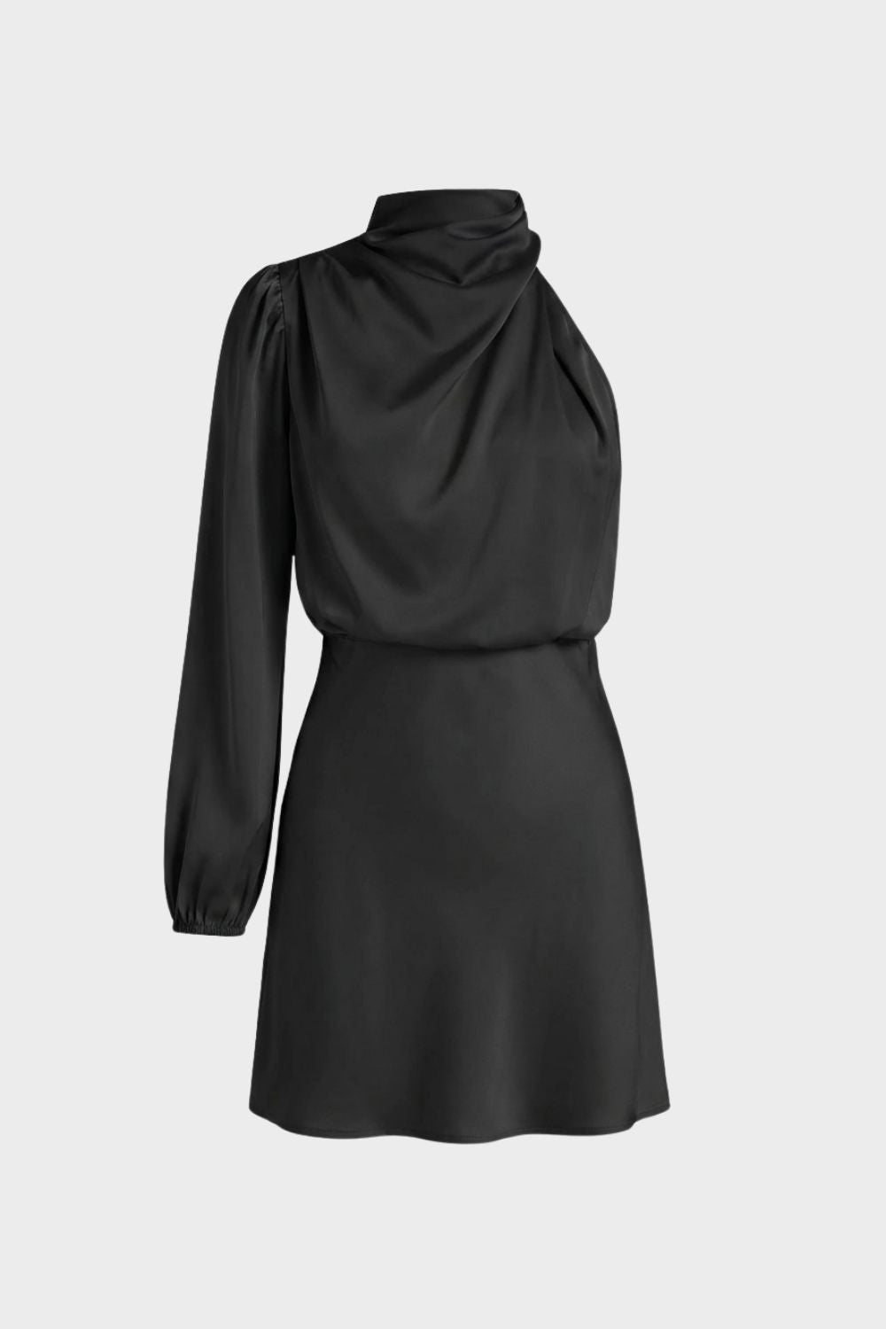 Kleid Damen Langarm mit Stehkragen