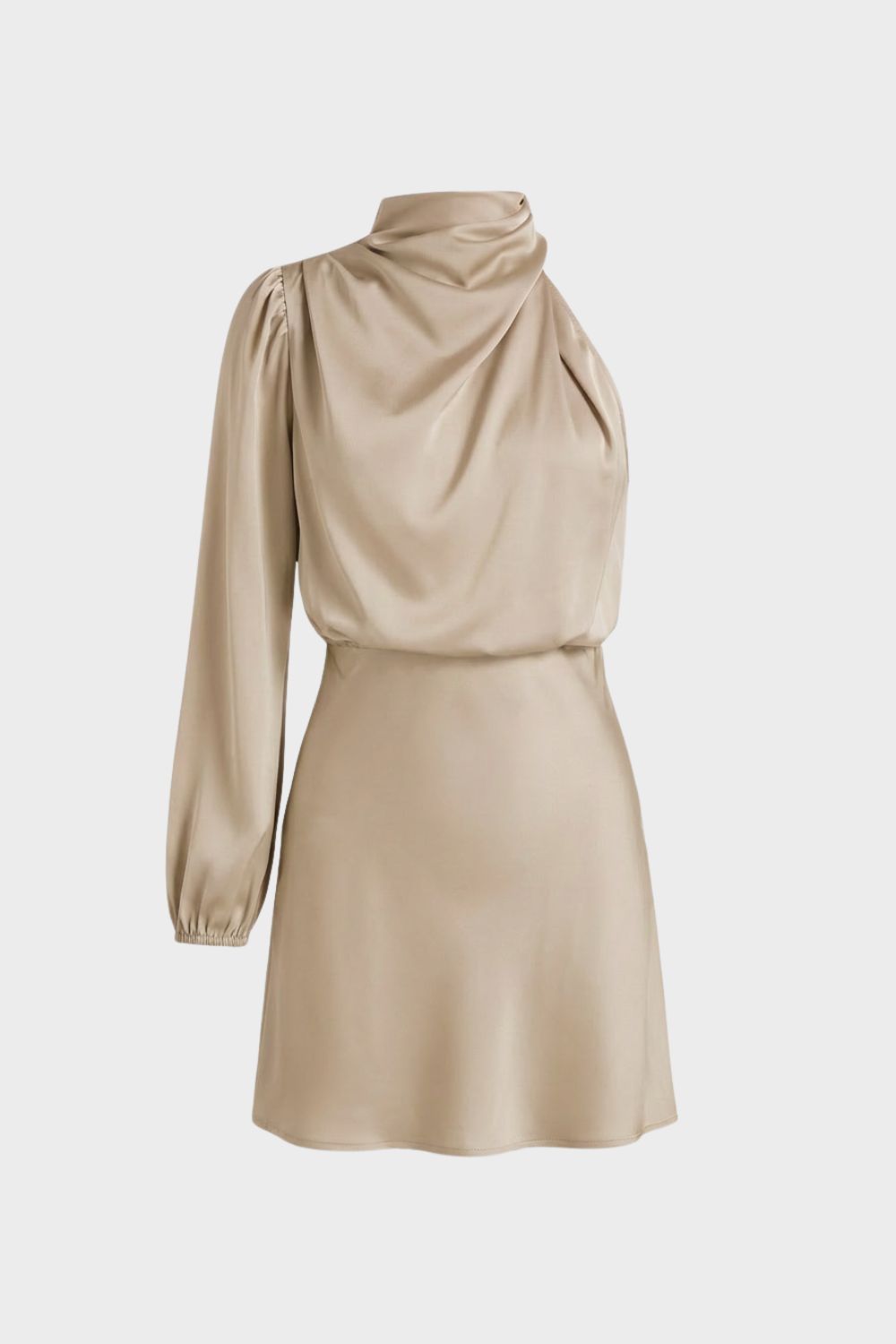 Kleid Damen Langarm mit Stehkragen