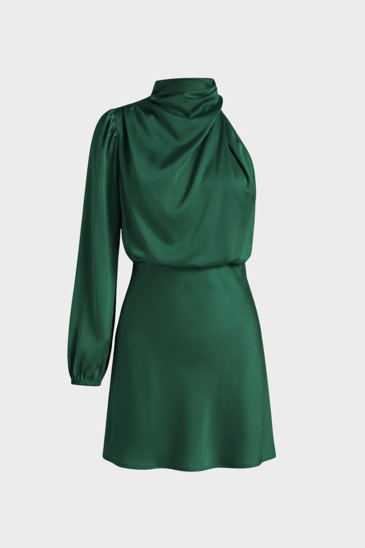 Kleid Damen Langarm mit Stehkragen