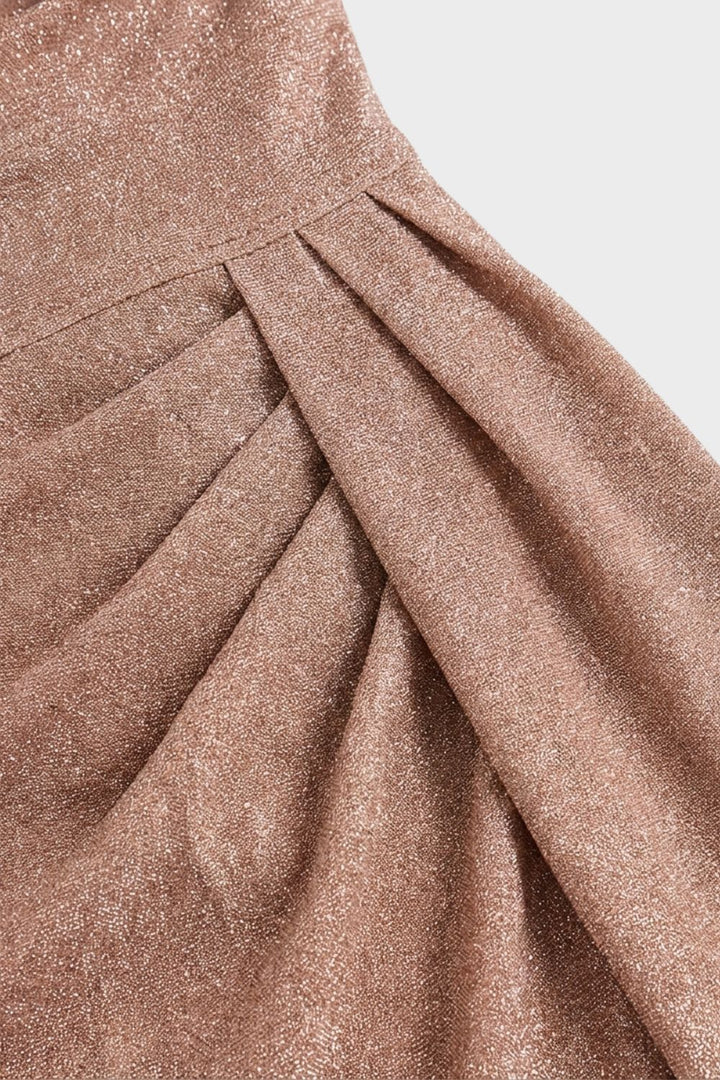 Kleid Damen Midikleid mit U-Boot-Ausschnitt und Drapierung