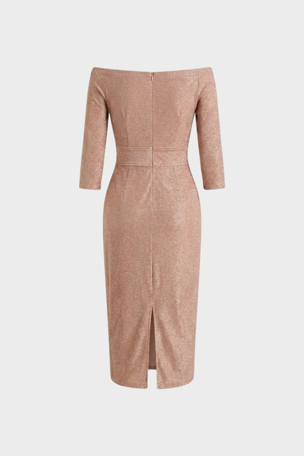 Kleid Damen Midikleid mit U-Boot-Ausschnitt und Drapierung