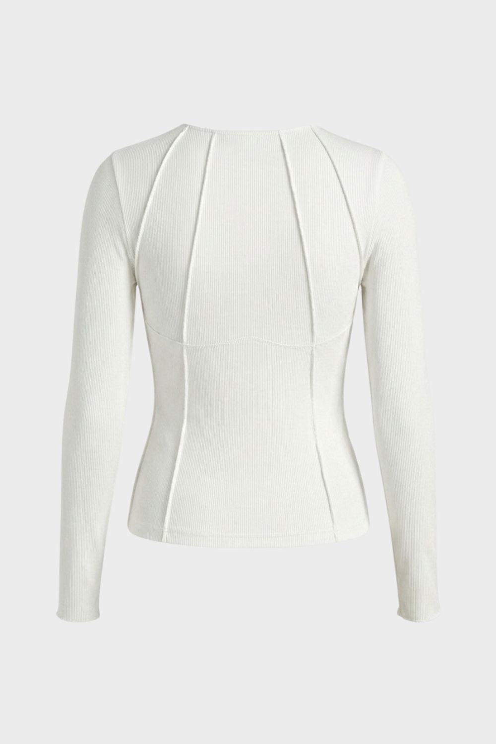 Langarmshirt Damen Rundhals mit Rippstruktur