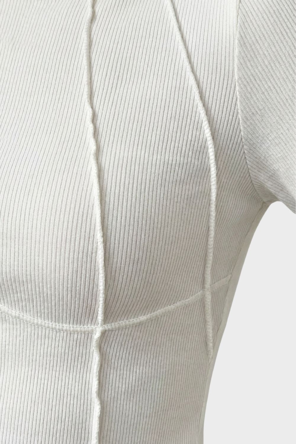 Langarmshirt Damen Rundhals mit Rippstruktur