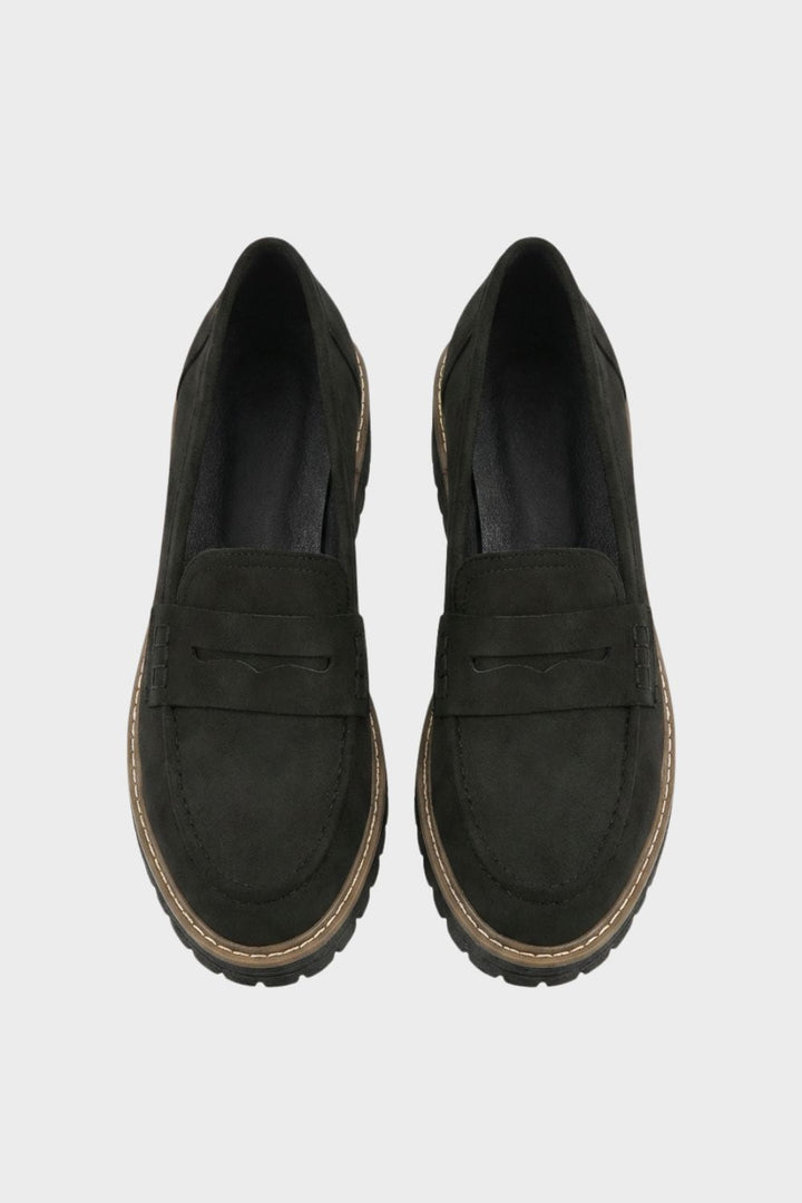 Loafer Damen Halbschuhe mit Profilsohle und Zierlasche