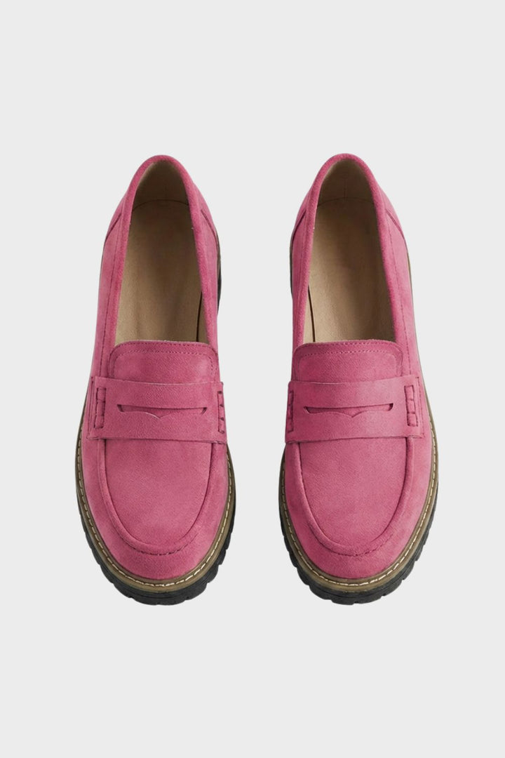 Loafer Damen Halbschuhe mit Profilsohle und Zierlasche