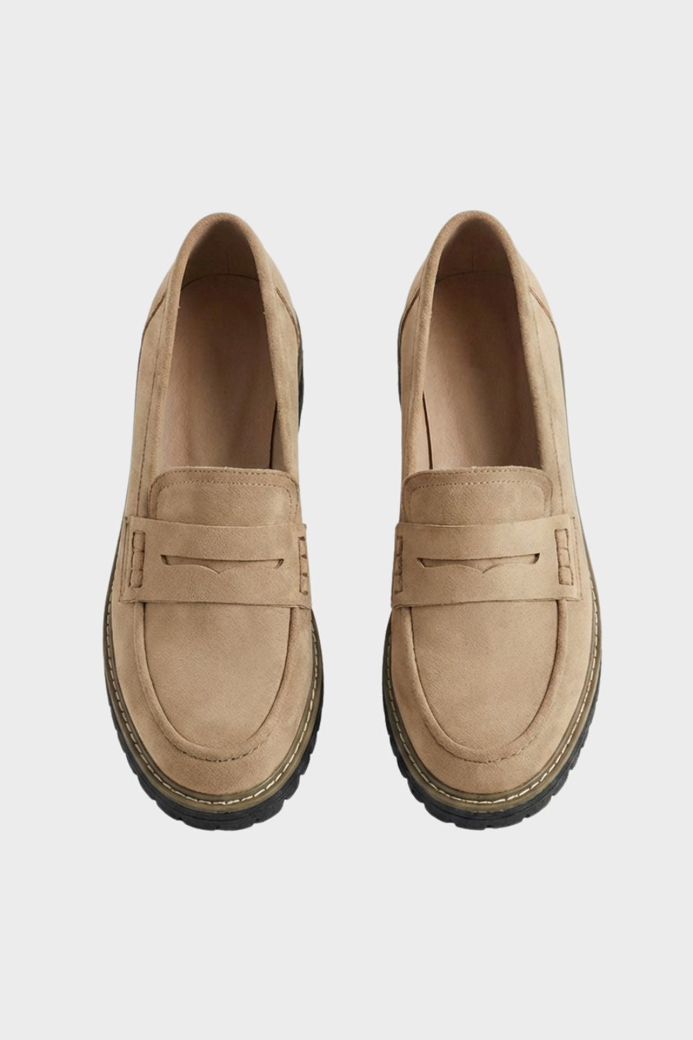 Loafer Damen Halbschuhe mit Profilsohle und Zierlasche