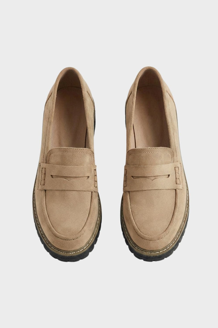 Loafer Damen Halbschuhe mit Profilsohle und Zierlasche