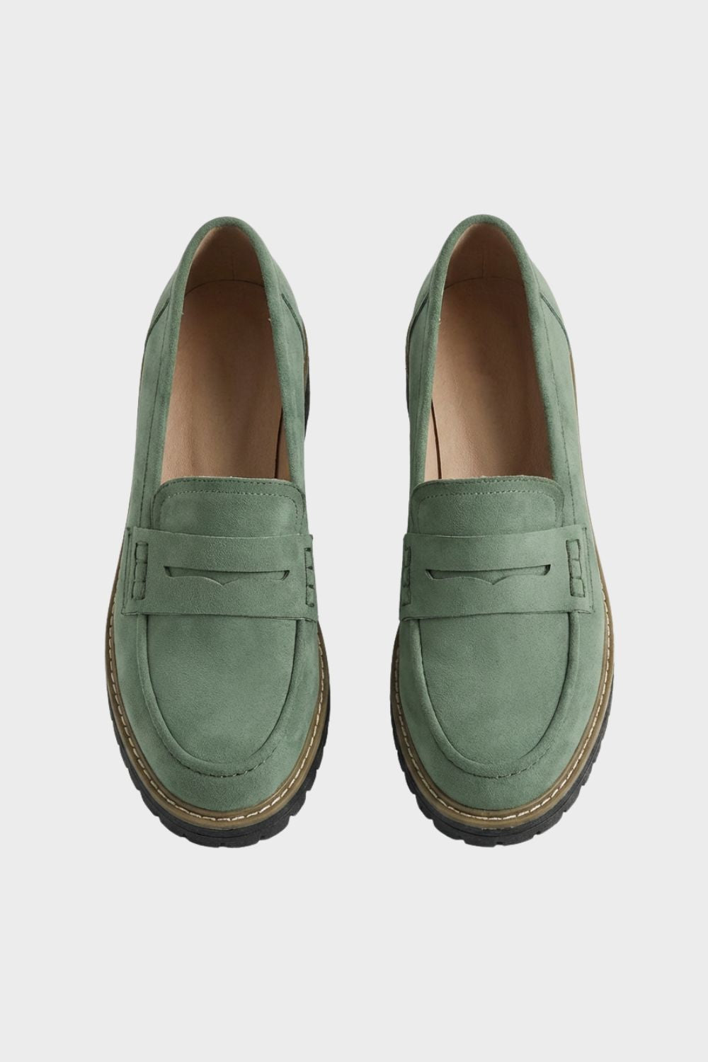 Loafer Damen Halbschuhe mit Profilsohle und Zierlasche