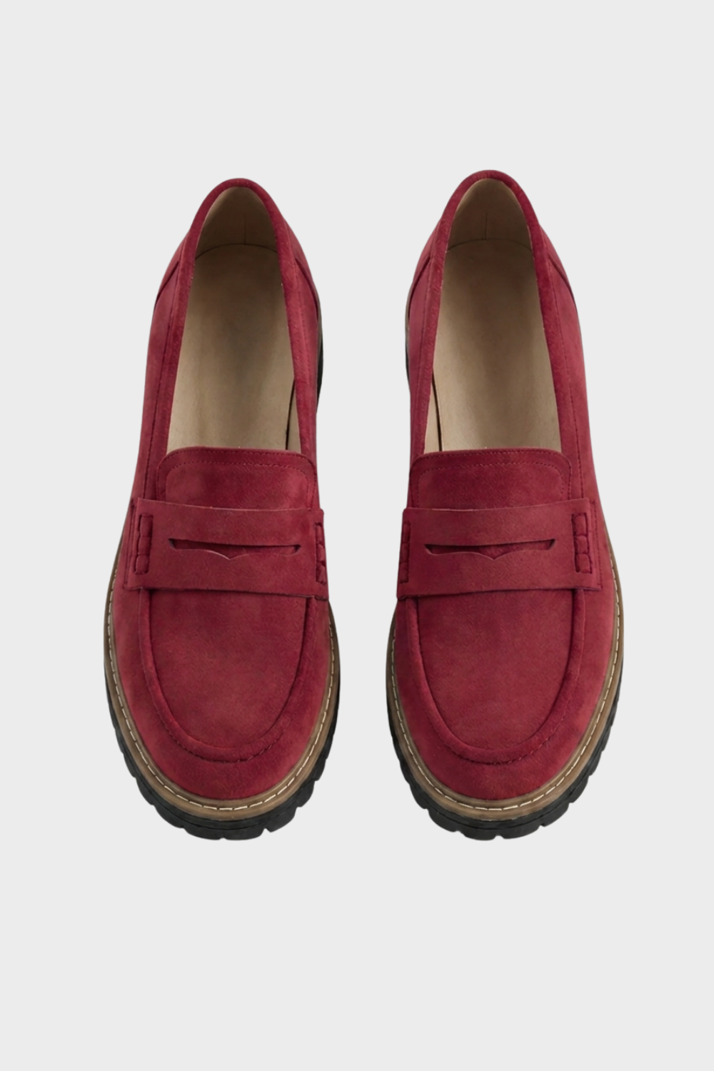 Loafer Damen Halbschuhe mit Profilsohle und Zierlasche