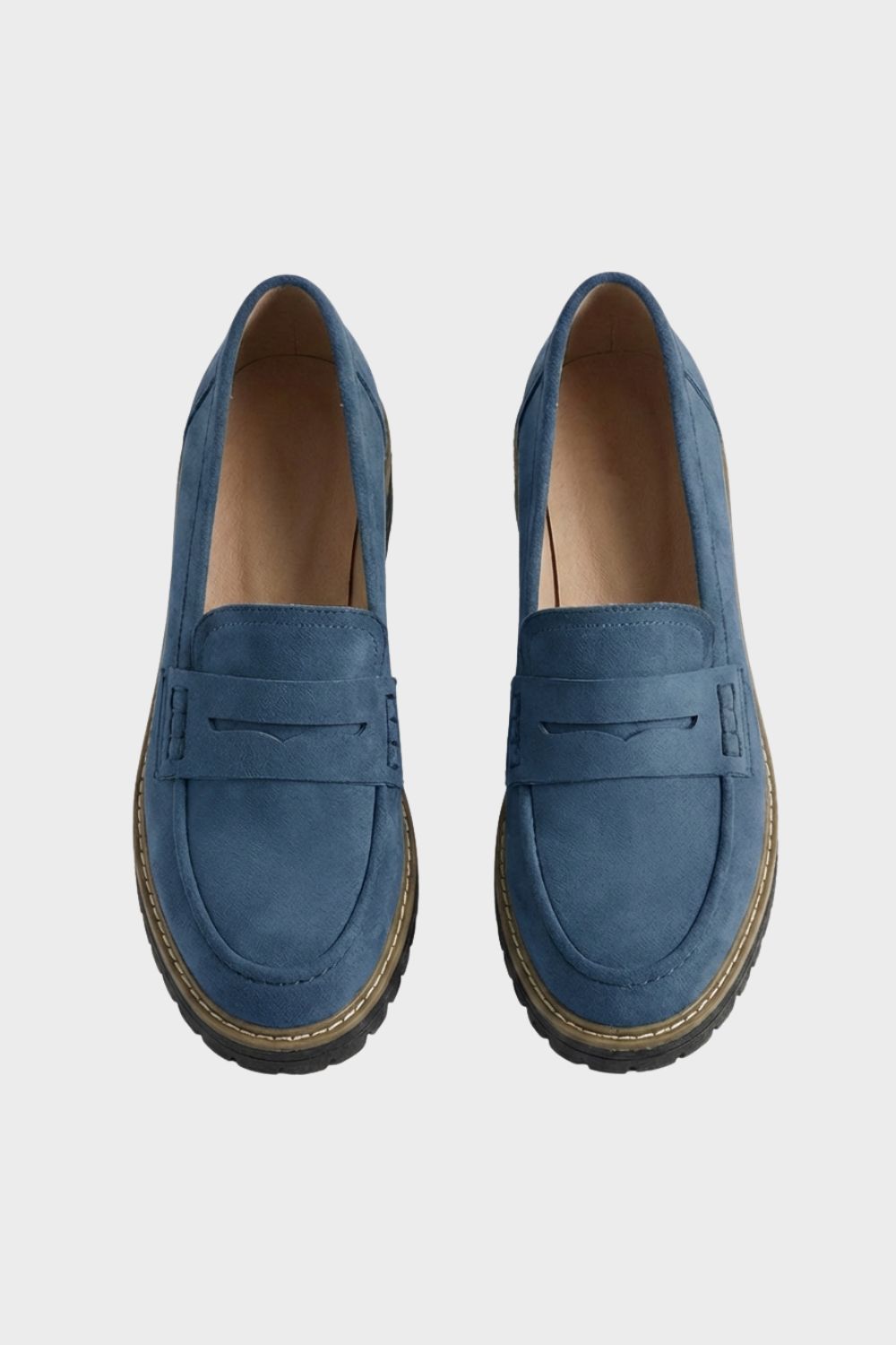 Loafer Damen Halbschuhe mit Profilsohle und Zierlasche