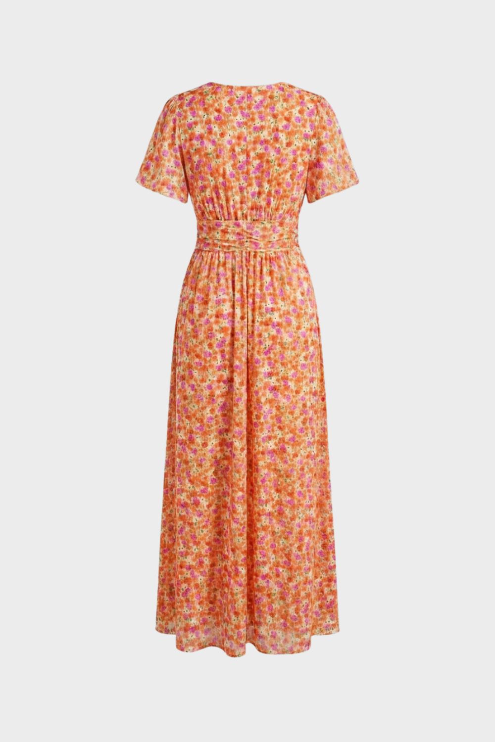 Maxikleid Damen mit V Ausschnitt und Blumenmuster