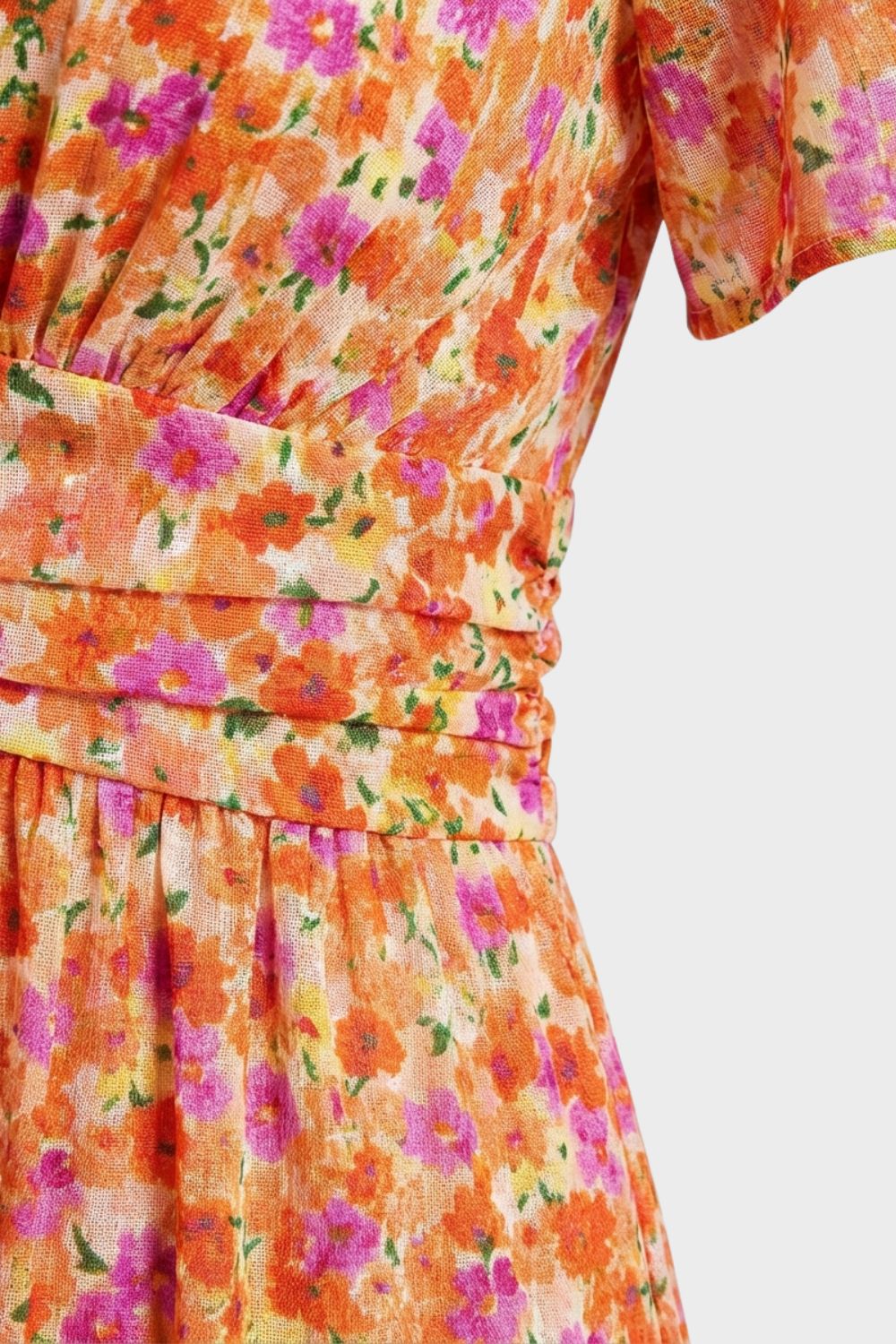 Maxikleid Damen mit V Ausschnitt und Blumenmuster