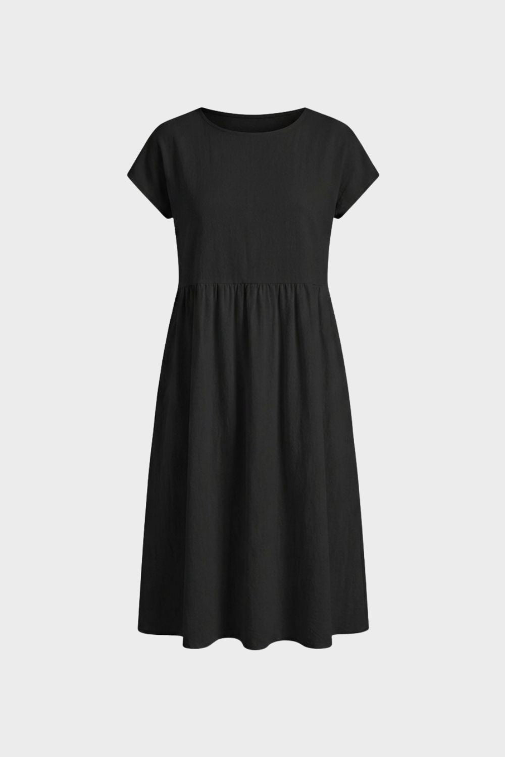 Midikleid Damen Kurzarm mit Rundhals