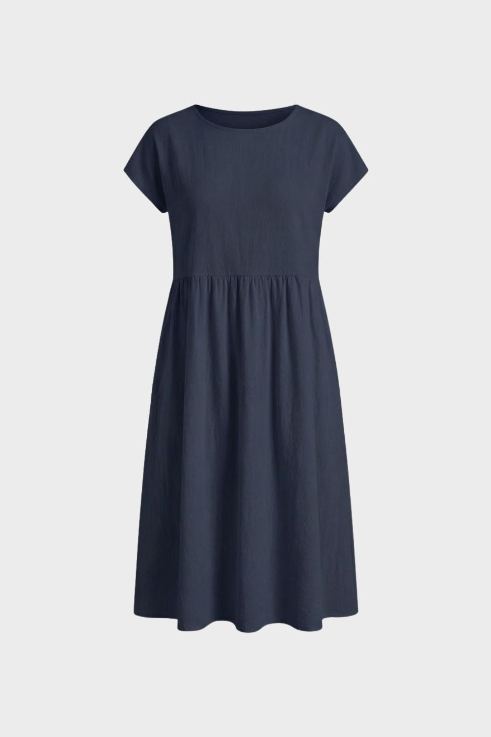 Midikleid Damen Kurzarm mit Rundhals