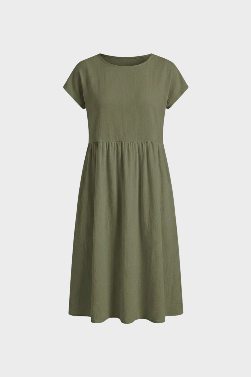 Midikleid Damen Kurzarm mit Rundhals