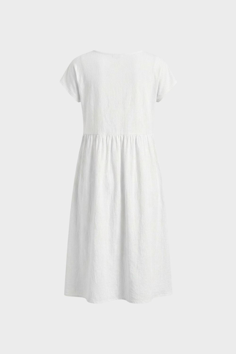 Midikleid Damen Kurzarm mit Rundhals