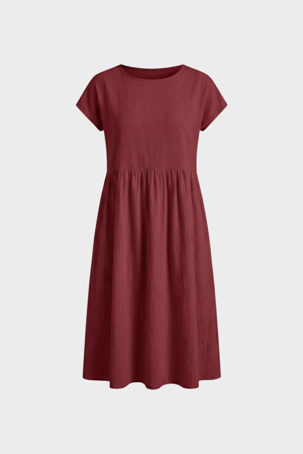 Midikleid Damen Kurzarm mit Rundhals