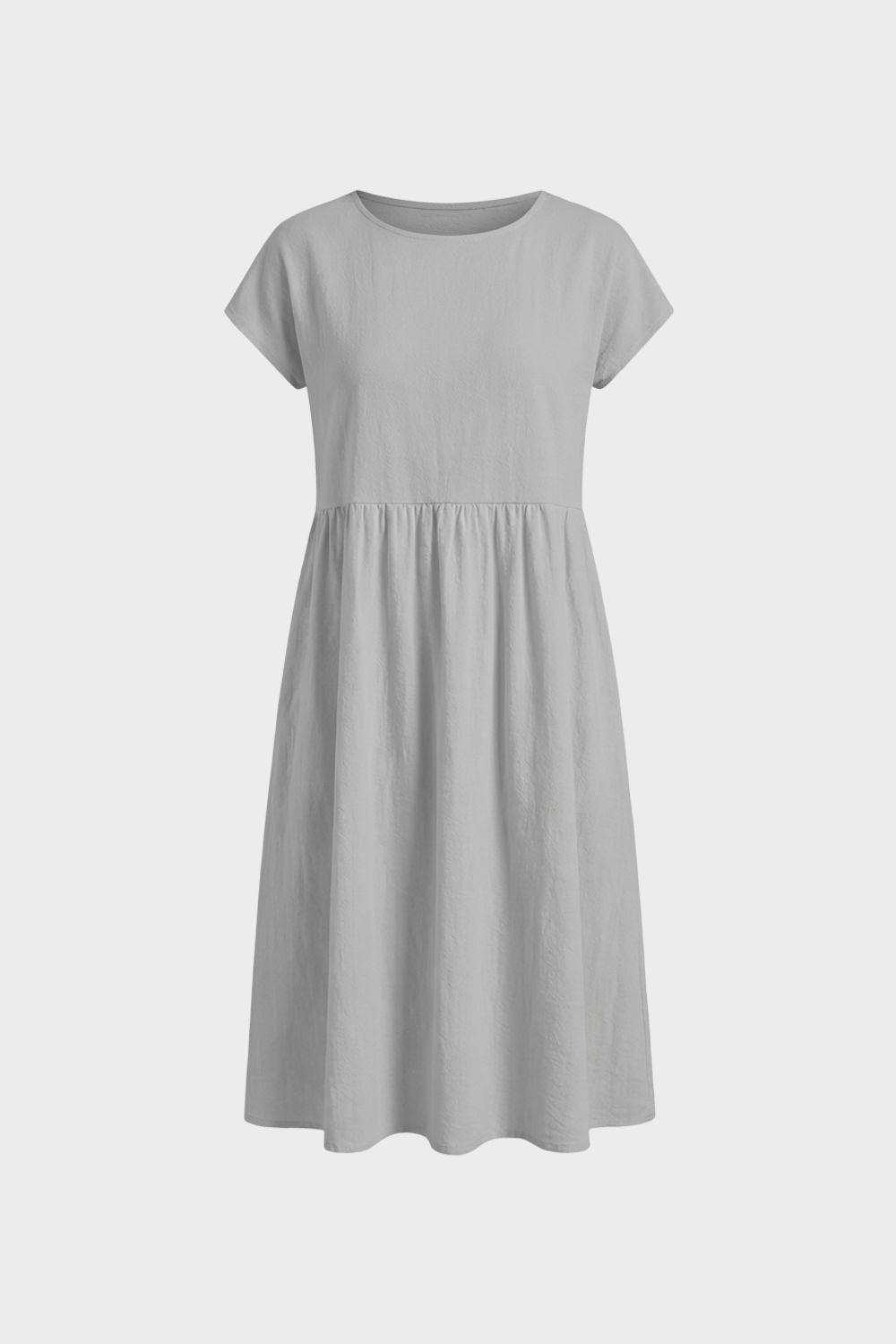 Midikleid Damen Kurzarm mit Rundhals