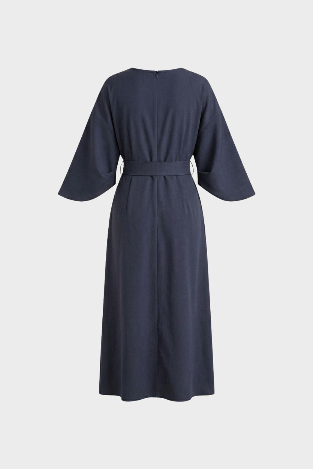 Midikleid Damen mit Gürtel und weiten Ärmeln