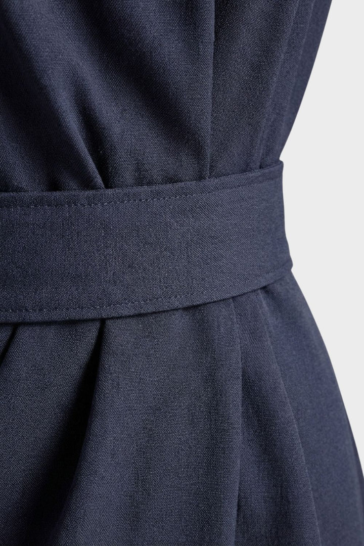 Midikleid Damen mit Gürtel und weiten Ärmeln