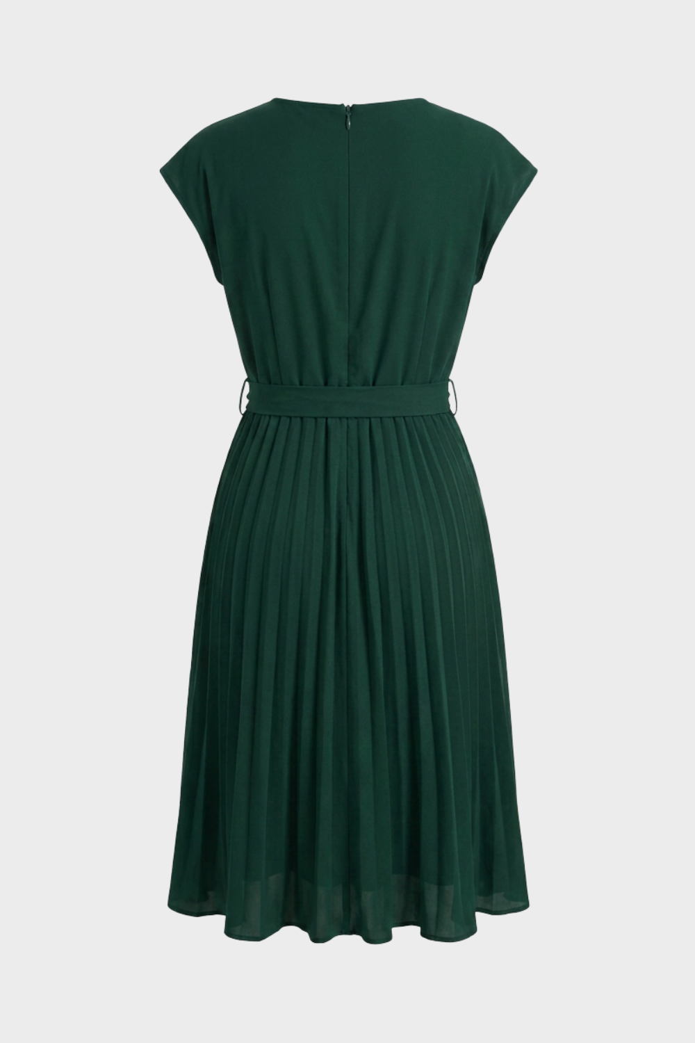 Midikleid Damen mit Plisseerock und Gürtel
