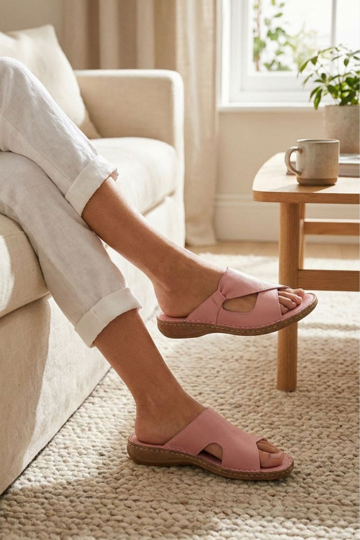 Sandalen Damen Pantoletten mit Kreuzriemen