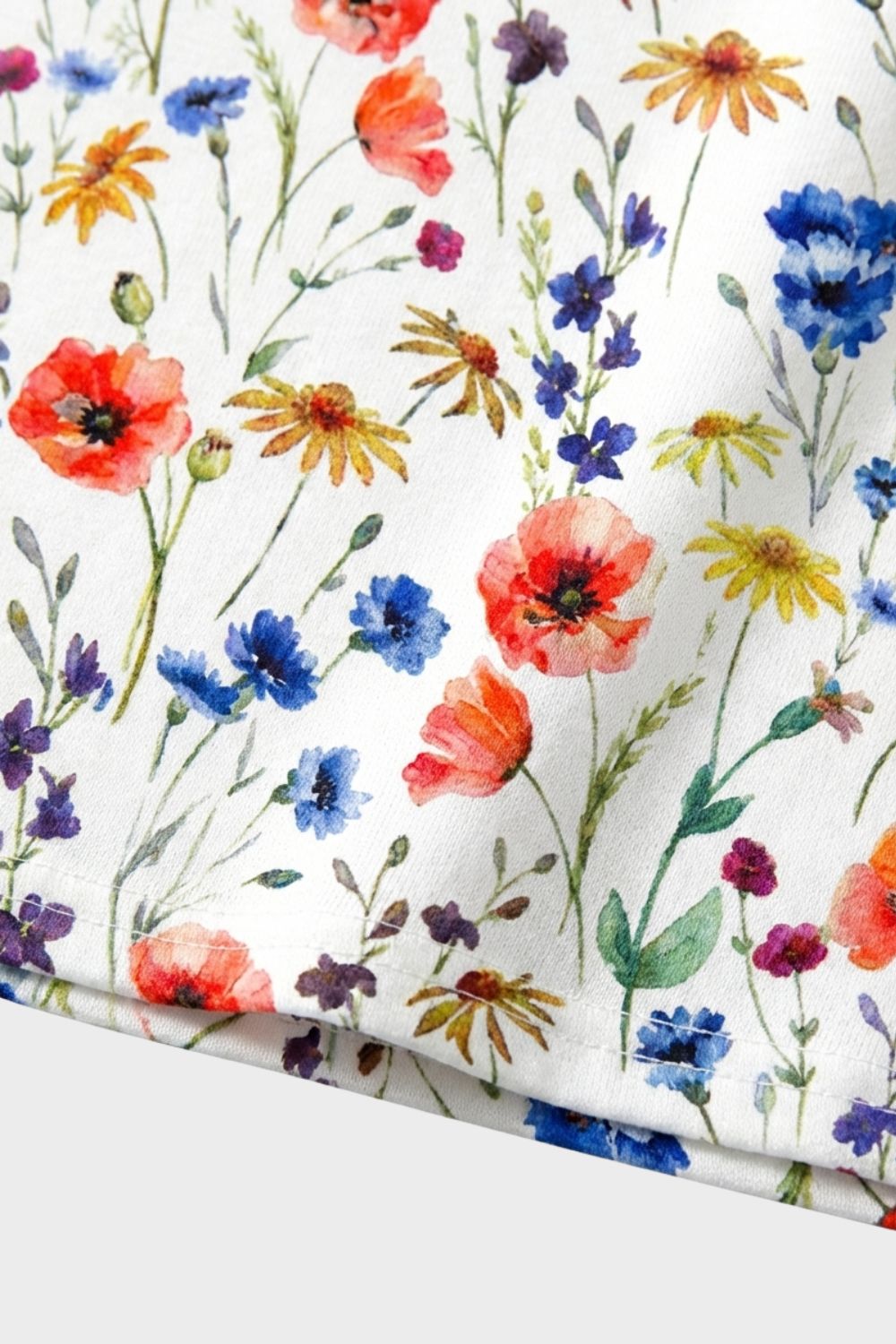 Sommerkleid Damen Kurzarm mit Blumenmuster