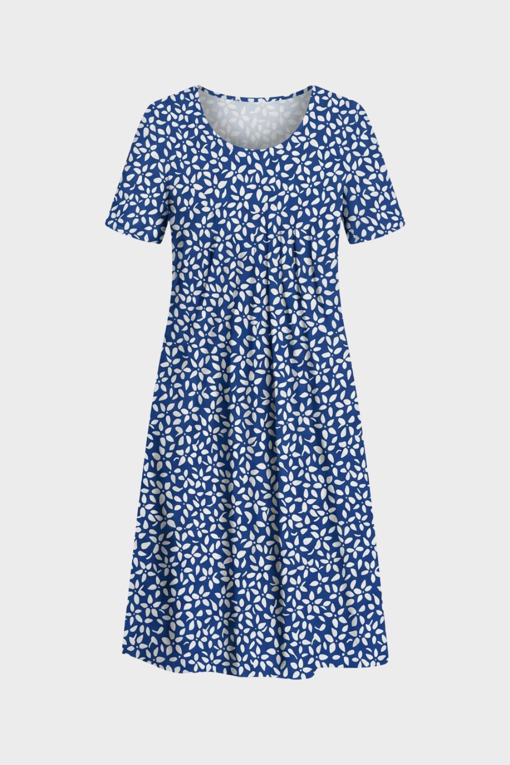 Sommerkleid Damen Kurzarm mit Blumenmuster