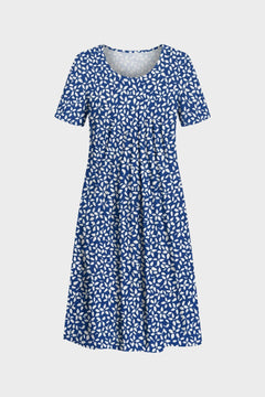 Blau mit Blumen