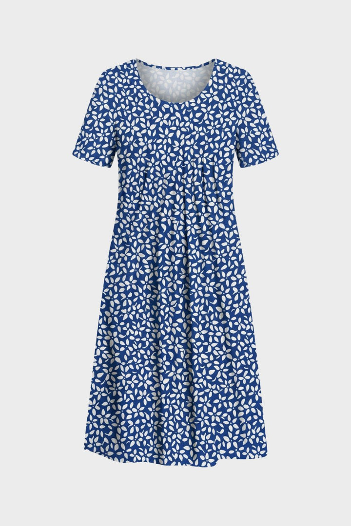 Sommerkleid Damen Kurzarm mit Blumenmuster