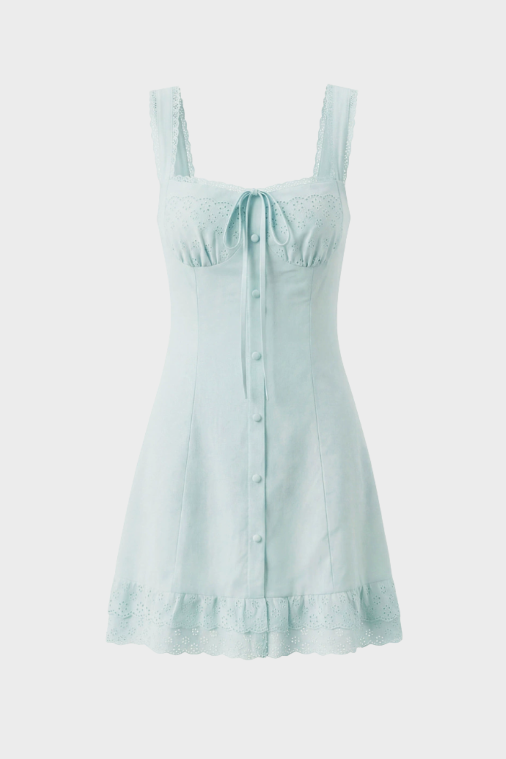 Sommerkleid Damen Trägerkleid mit Knopfleiste