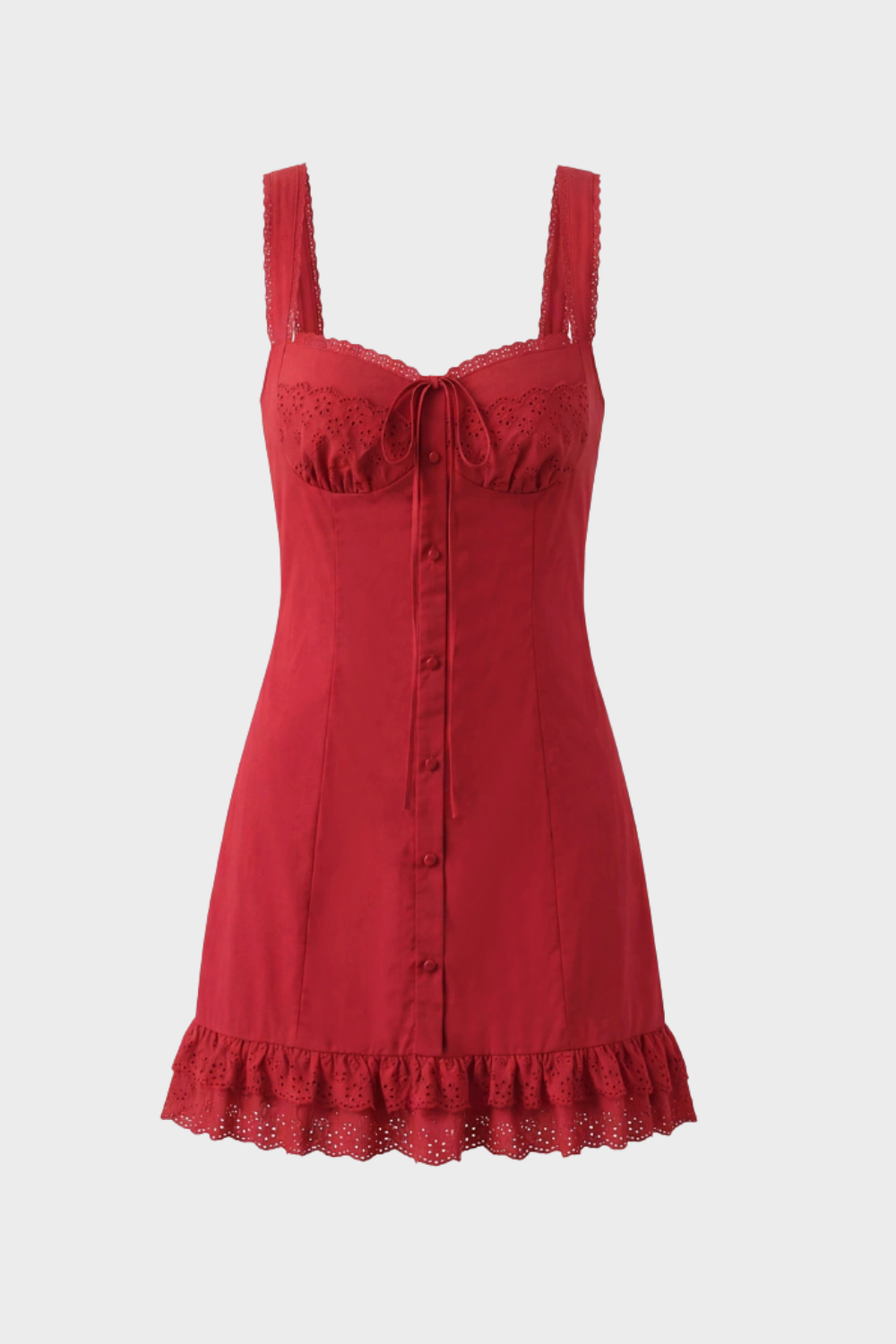 Sommerkleid Damen Trägerkleid mit Knopfleiste