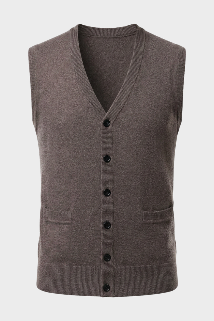Strickweste Herren mit V-Ausschnitt und Knopfleiste