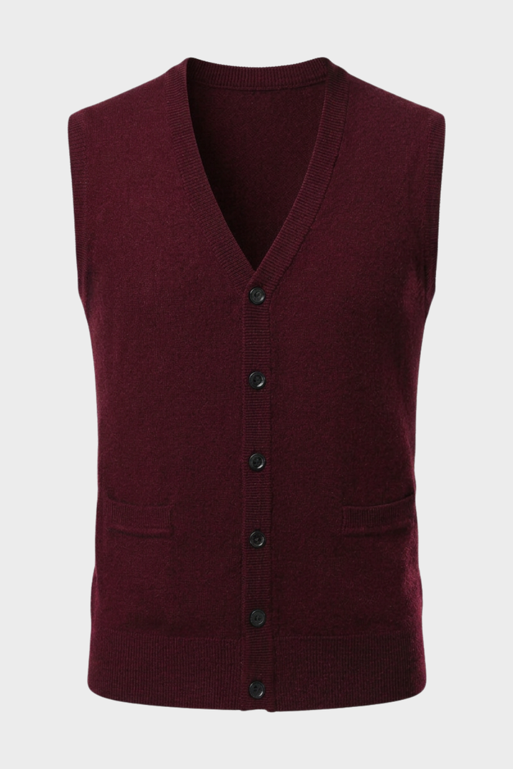 Strickweste Herren mit V-Ausschnitt und Knopfleiste