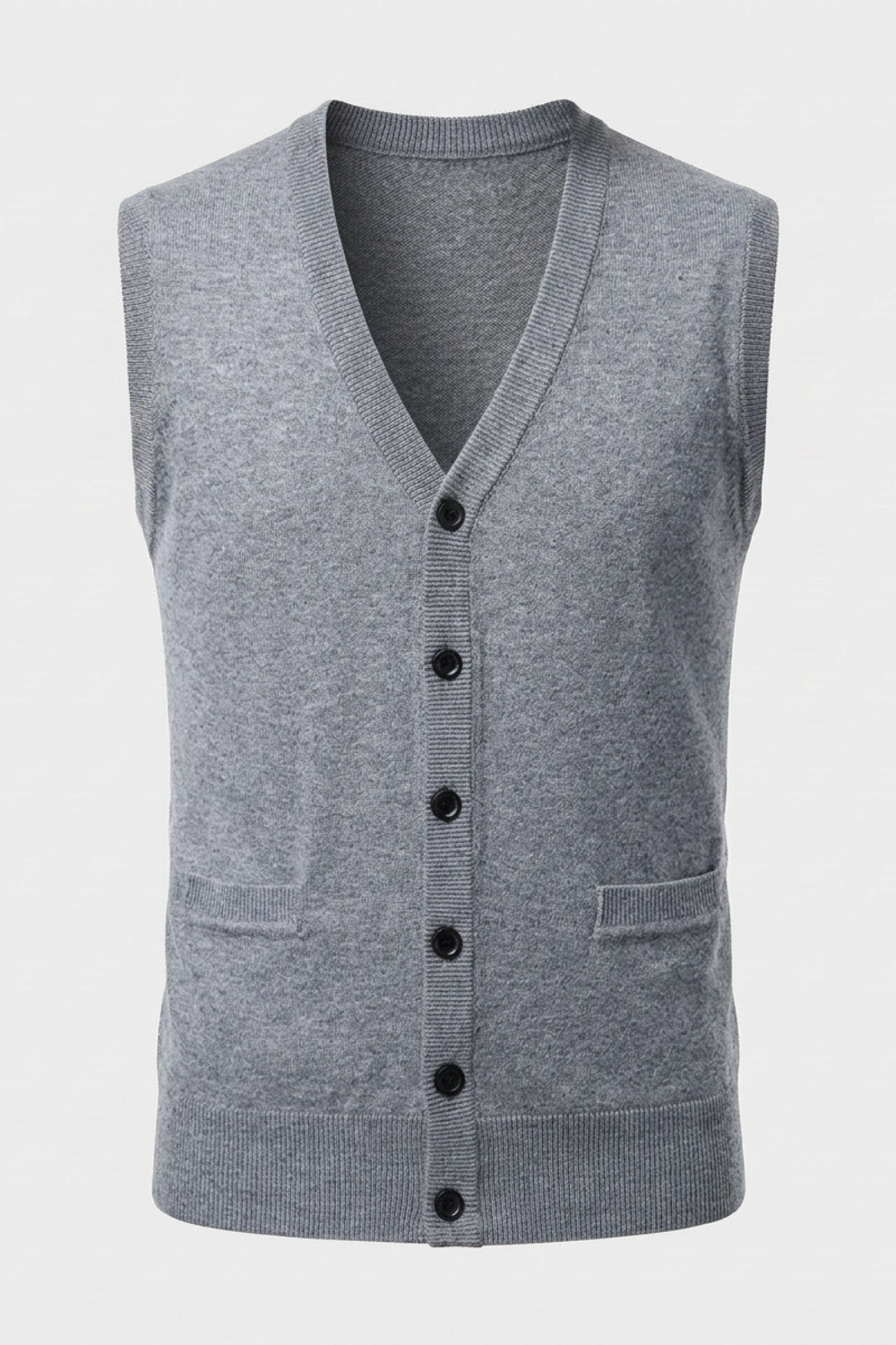 Strickweste Herren mit V-Ausschnitt und Knopfleiste